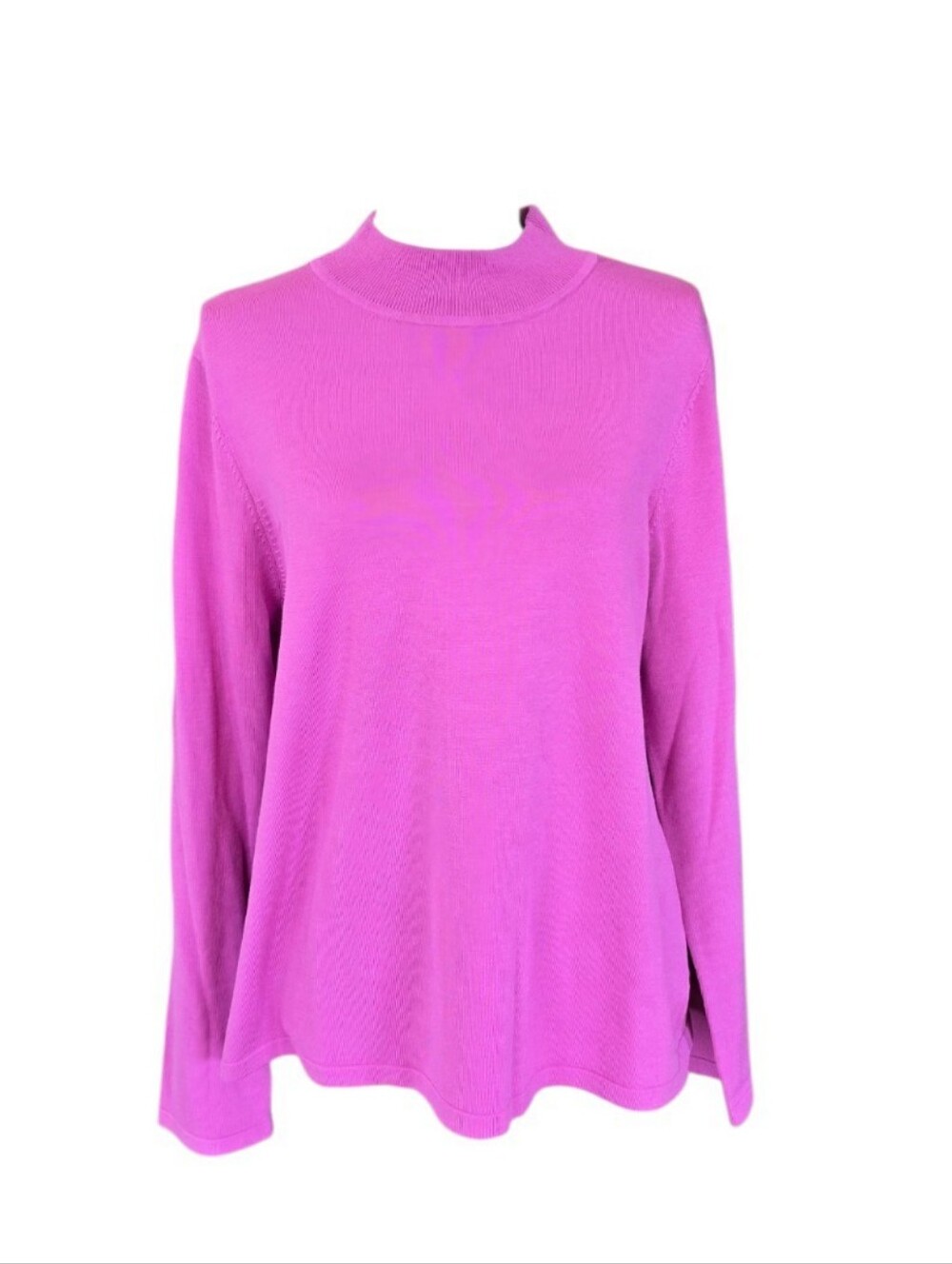 Pendelton Magenta Pink Silk Blend Mock Neck Long Sleeve Sweater XL